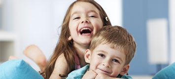 Smiling children playing together